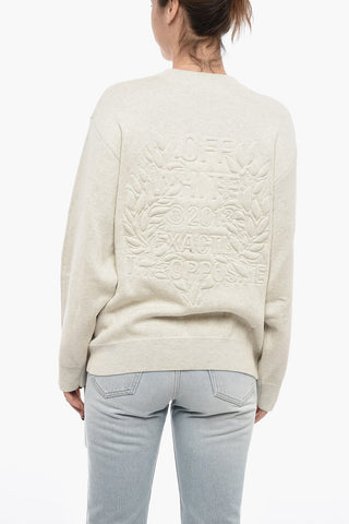 Embossed LEAVES Crewneck Sweater