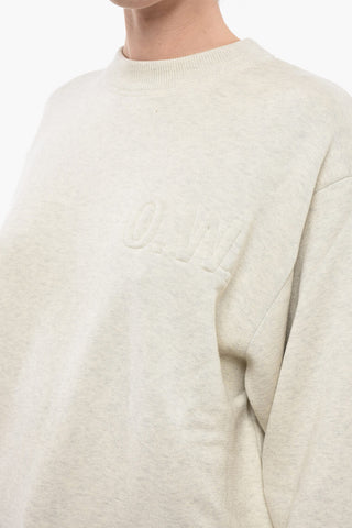 Embossed LEAVES Crewneck Sweater
