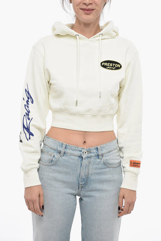 Brushed Cotton RACING Cropped Hoodie