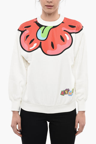 Crew Neck BOKE FLOWER Fleece Cotton Sweatshirt