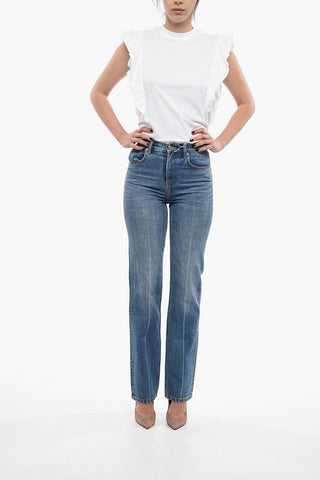 Mid Rise Slim Straight Fit Jeans 20cm