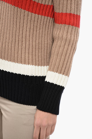 Maglione In Misto Cashmere Con Collo A V