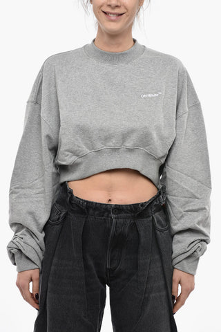 Brushed Cotton Cropped FOR ALL Crewneck sweatshirt