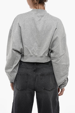 Brushed Cotton Cropped FOR ALL Crewneck sweatshirt