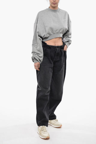 Brushed Cotton Cropped FOR ALL Crewneck sweatshirt