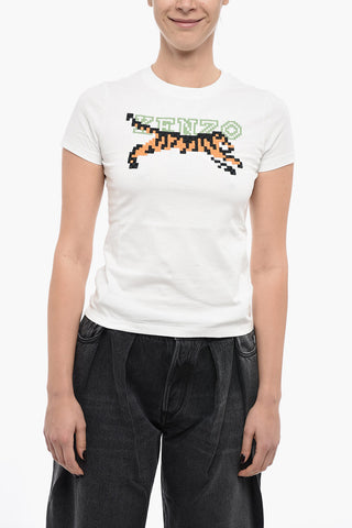 Crew Neck KENZO PIXEL Cotton T-Shirt