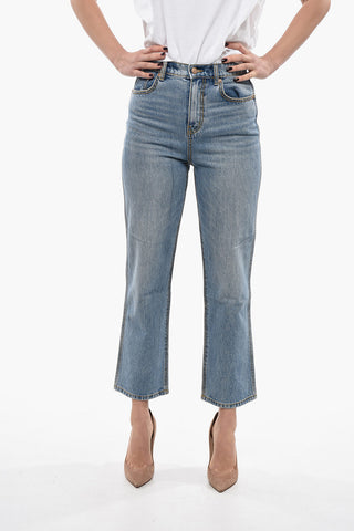 Jeans Straight Fit A Vita Alta 20cm