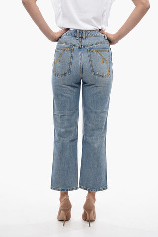 Jeans Straight Fit A Vita Alta 20cm