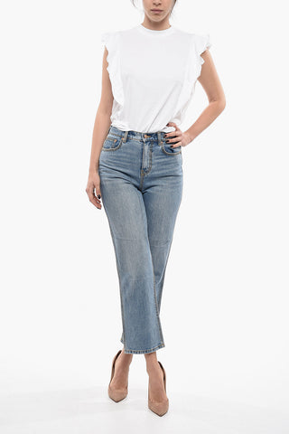 Jeans Straight Fit A Vita Alta 20cm
