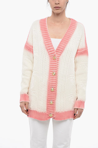 Cardigan SPRAYED In Maglia Di Cotone Con Bottoni Gioiello
