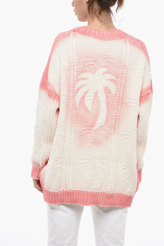 Cardigan SPRAYED In Maglia Di Cotone Con Bottoni Gioiello