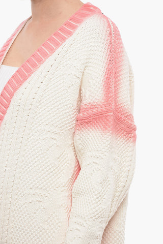Cardigan SPRAYED In Maglia Di Cotone Con Bottoni Gioiello