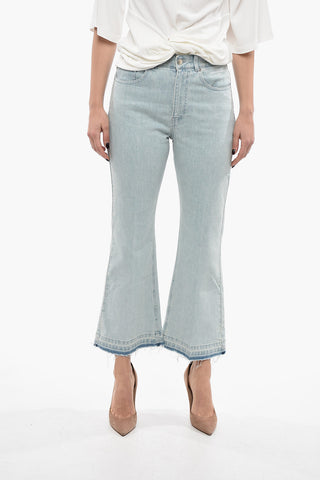 Cropped Fit Bootcut Denims with Vintage Pale Wash 27cm