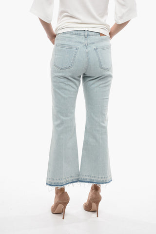 Cropped Fit Bootcut Denims with Vintage Pale Wash 27cm