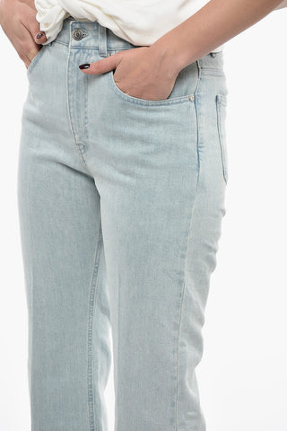 Cropped Fit Bootcut Denims with Vintage Pale Wash 27cm