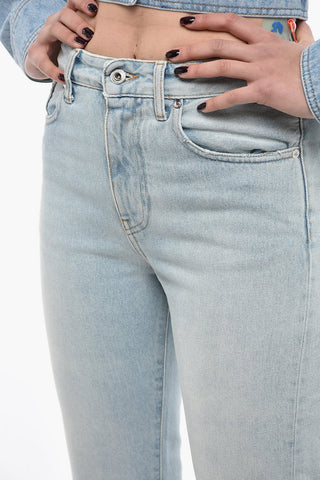 Light Washed BLEACH Straight Fit Denim Pants 17cm