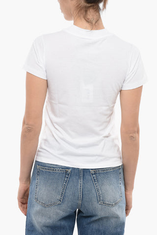 Crew Neck THE DANDELION T-Shirt with Embroidered Logo