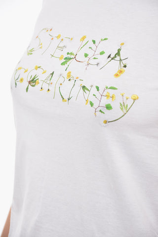 Crew Neck THE DANDELION T-Shirt with Embroidered Logo