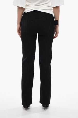 Front Zip Wool Blend Pants