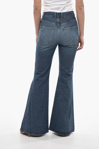 High-waisted Mid Wash Flared Fit Denims 34cm