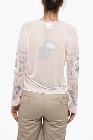 Long-sleeved Mesh T-Shirt with Front Logo