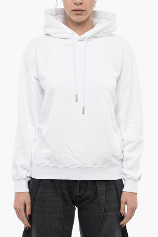 Brushed Cotton Hoodie With Tone On Tone Print
