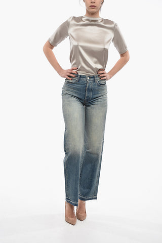 Jeans Wide Straight Fit A Vita Alta 23cm