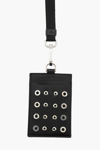Leather Card Holder with Eyelets