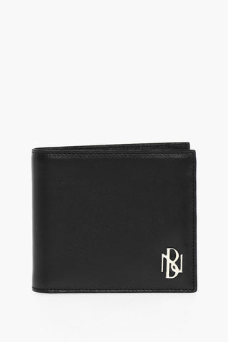 Portafoglio Bi-Fold in Pelle con Monogram in Metallo