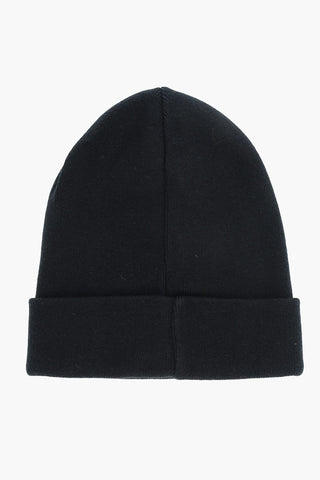 Beanie in Cotone e Cashmere con Monogram in Rilievo