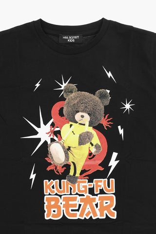 Printed KUNG-FU BEAR Crew-neck T-Shirt