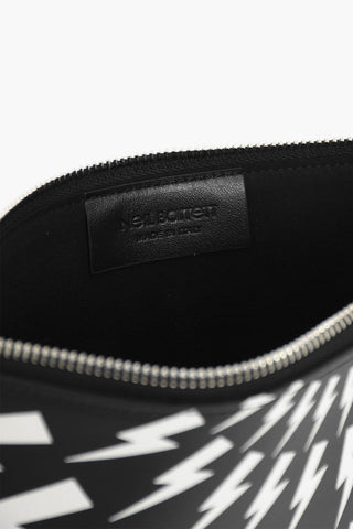 Leather FAIRISLE THUNDERBOLT Pouch With Zipped Closure