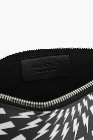 Leather FAIRISLE THUNDERBOLT Pouch With Zipped Closure