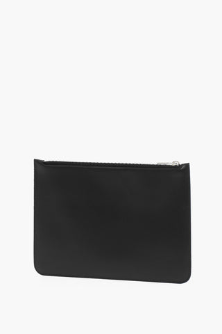Pouch in Pelle con Dettagli Occhielli