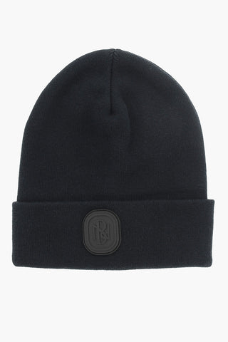 Beanie in Cotone e Cashmere con Monogram in Rilievo