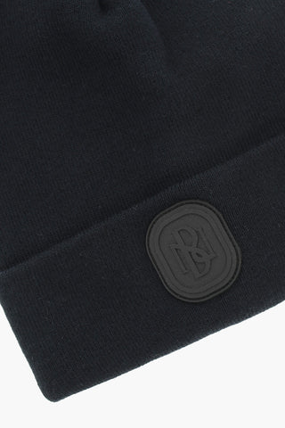 Beanie in Cotone e Cashmere con Monogram in Rilievo