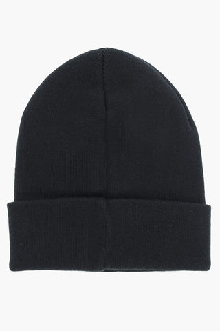 Beanie in Cotone e Cashmere con Monogram in Rilievo