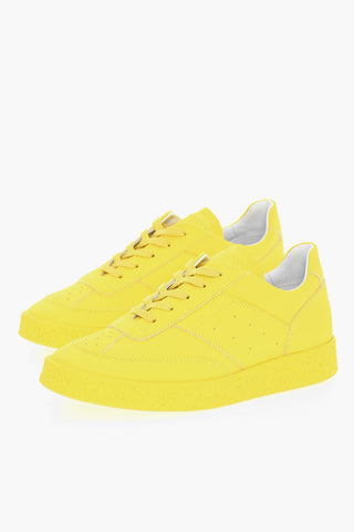 MM6 Leather Low-Top Sneakers with Cracke Sole