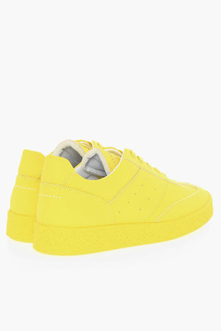 MM6 Leather Low-Top Sneakers with Cracke Sole