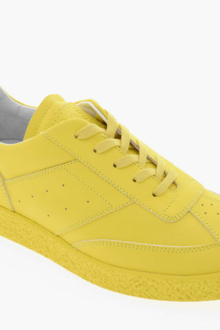 MM6 Leather Low-Top Sneakers with Cracke Sole