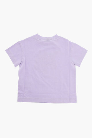 T-Shirt Girocollo in Tinta Unita con Stampa Unicorno