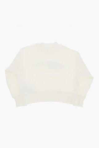 Brushed Cotton Crew-neck Sweatshirt with Crocodile Print