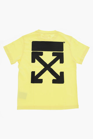 T-Shirt Girocollo ARROW CROSS in Tinta Unita con Maxi Logo a Contrasto