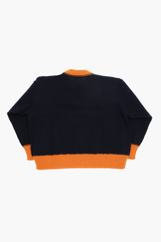 Virgin Wool Crew-neck Sweater with Crocodile Embroidery