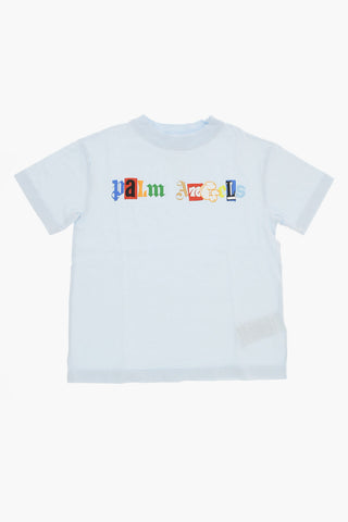Cotton Crew-Neck T-shirt with Patchwork Print