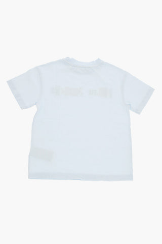 Cotton Crew-Neck T-shirt with Patchwork Print