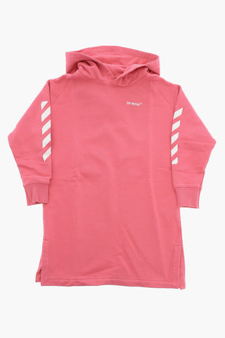 Solid Color Hoodie Dress with Maxi Logo Print
