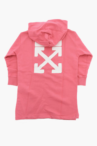 Solid Color Hoodie Dress with Maxi Logo Print