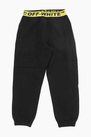 Jogginghose aus angerauter Baumwolle mit elastischem Logo-Bund