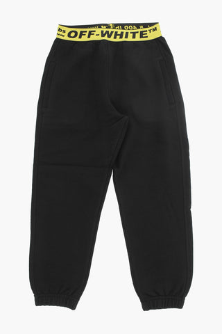 Jogginghose aus angerauter Baumwolle mit elastischem Logo-Bund